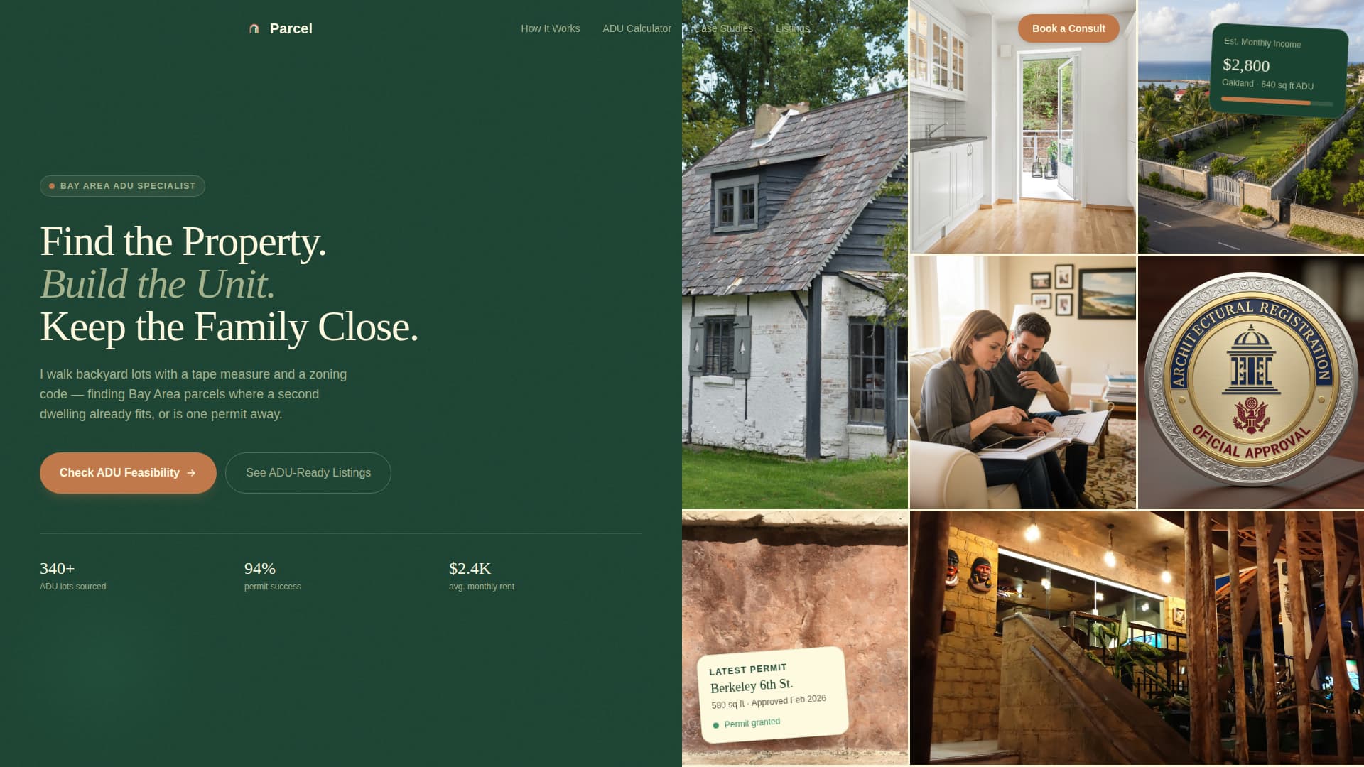 Parcel - Trusted Adu Landing Page Template