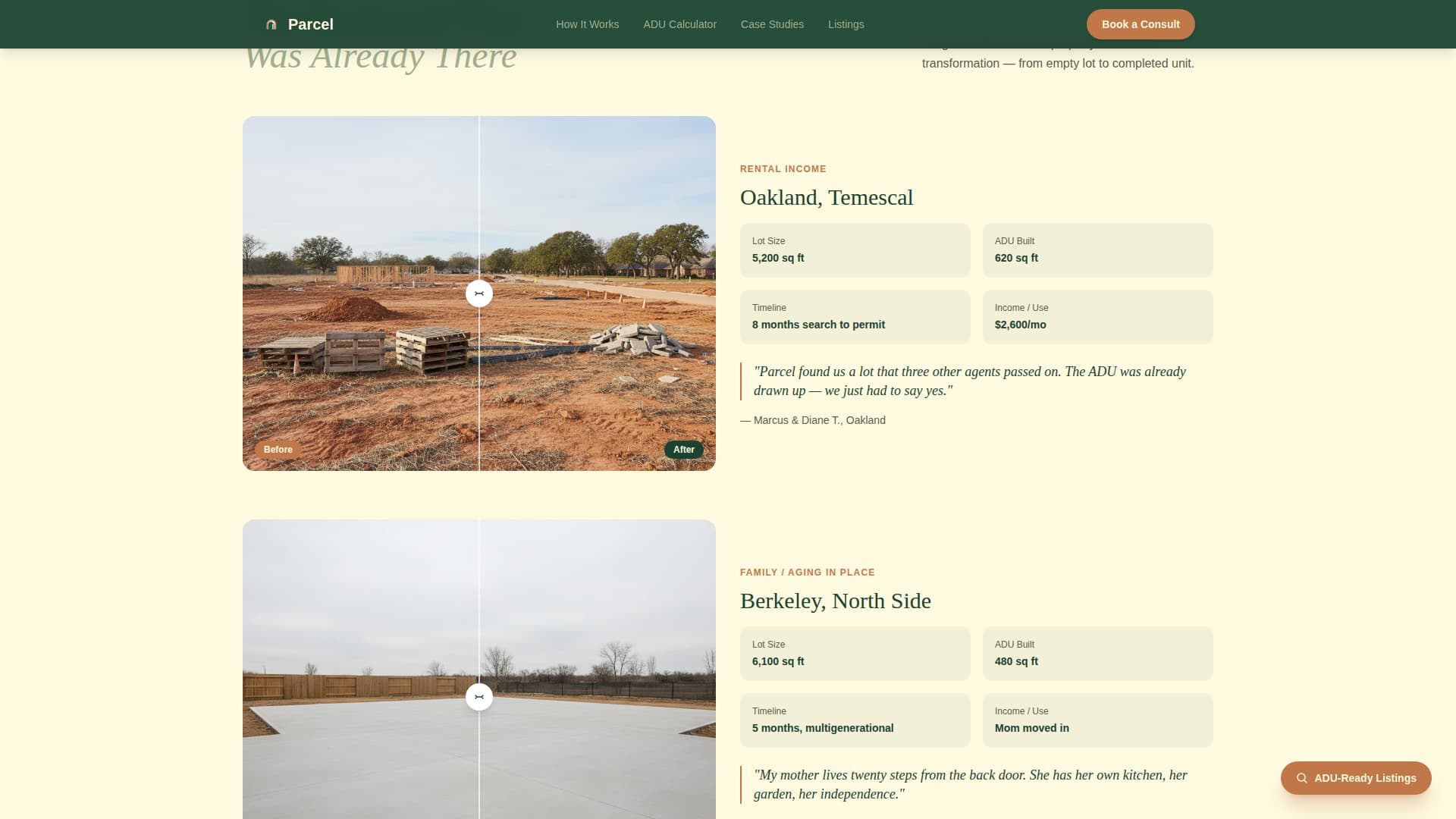 Parcel - Trusted Adu Landing Page Template