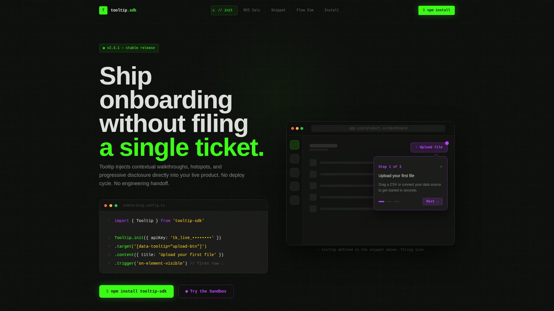 Onboarding & User Guide Cost Calculator Website Template
