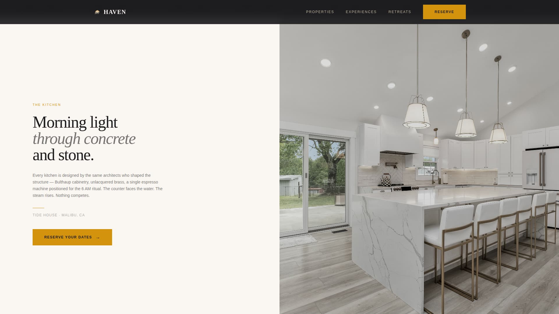 Haven - Exclusive Beachfront Landing Page Template