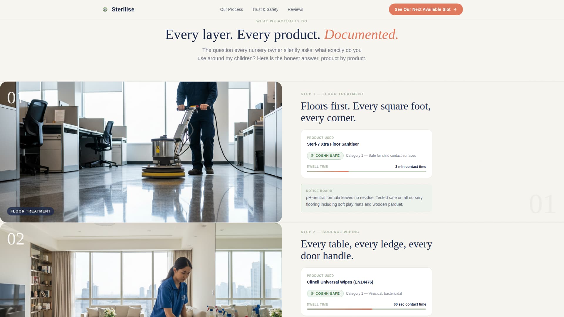 Nursery Renovation Booking Website Template