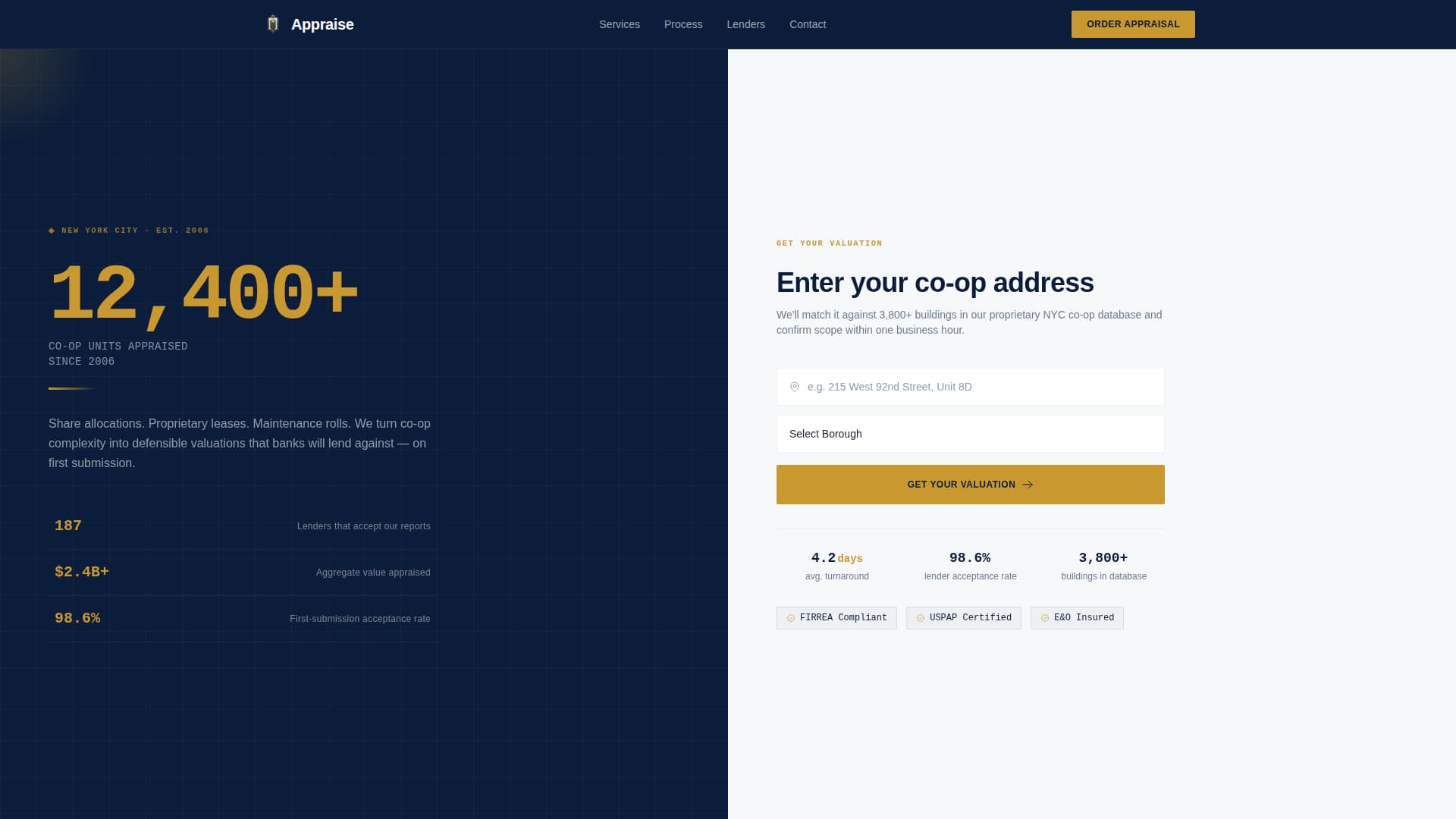 Appraise - Precise Coop Landing Page Template
