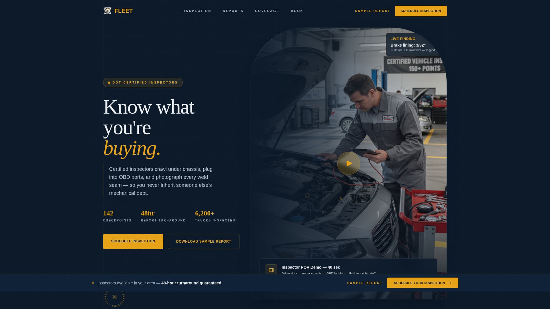 Vehicle Inspection & Testing Booking Website Template