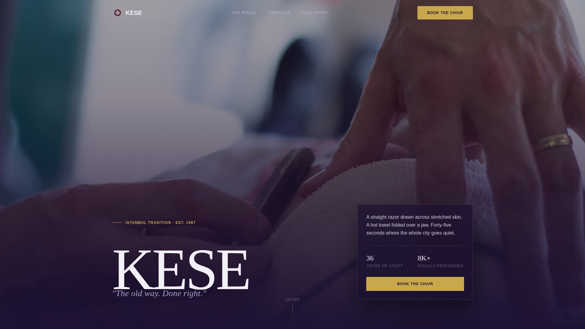 Kese - Immersive Barbershop Landing Page Template