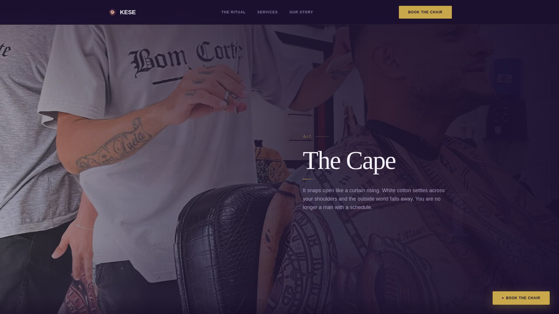 Kese - Immersive Barbershop Landing Page Template