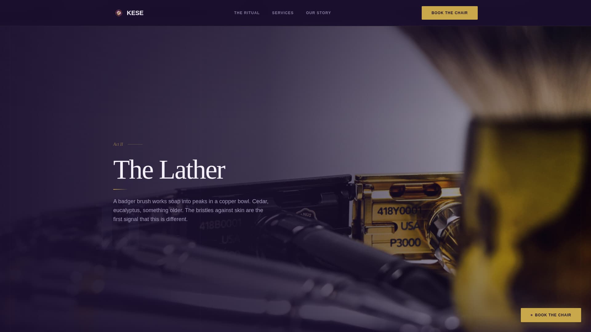 Kese - Immersive Barbershop Landing Page Template