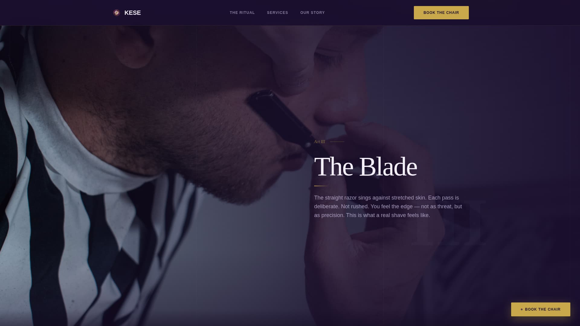 Kese - Immersive Barbershop Landing Page Template