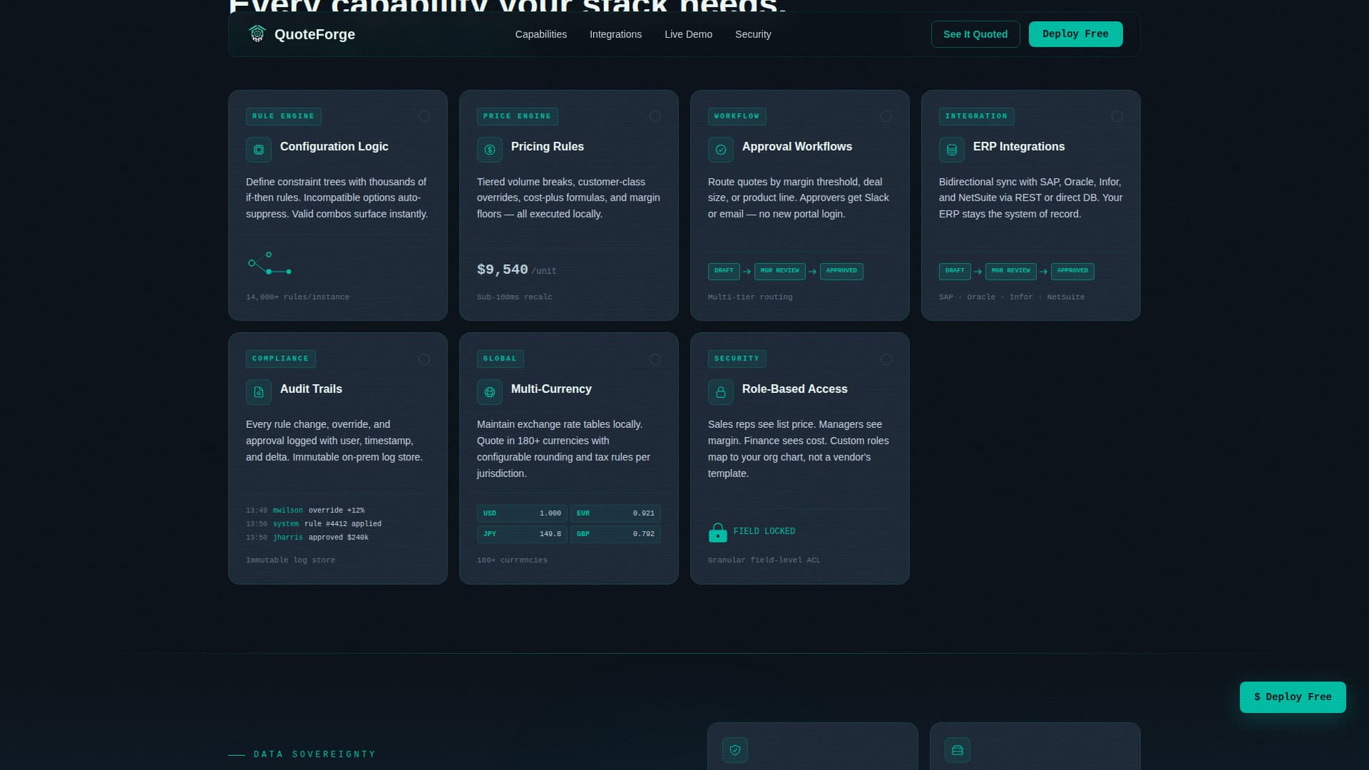 Self-Hosted Enterprise Software Pricing Website Template