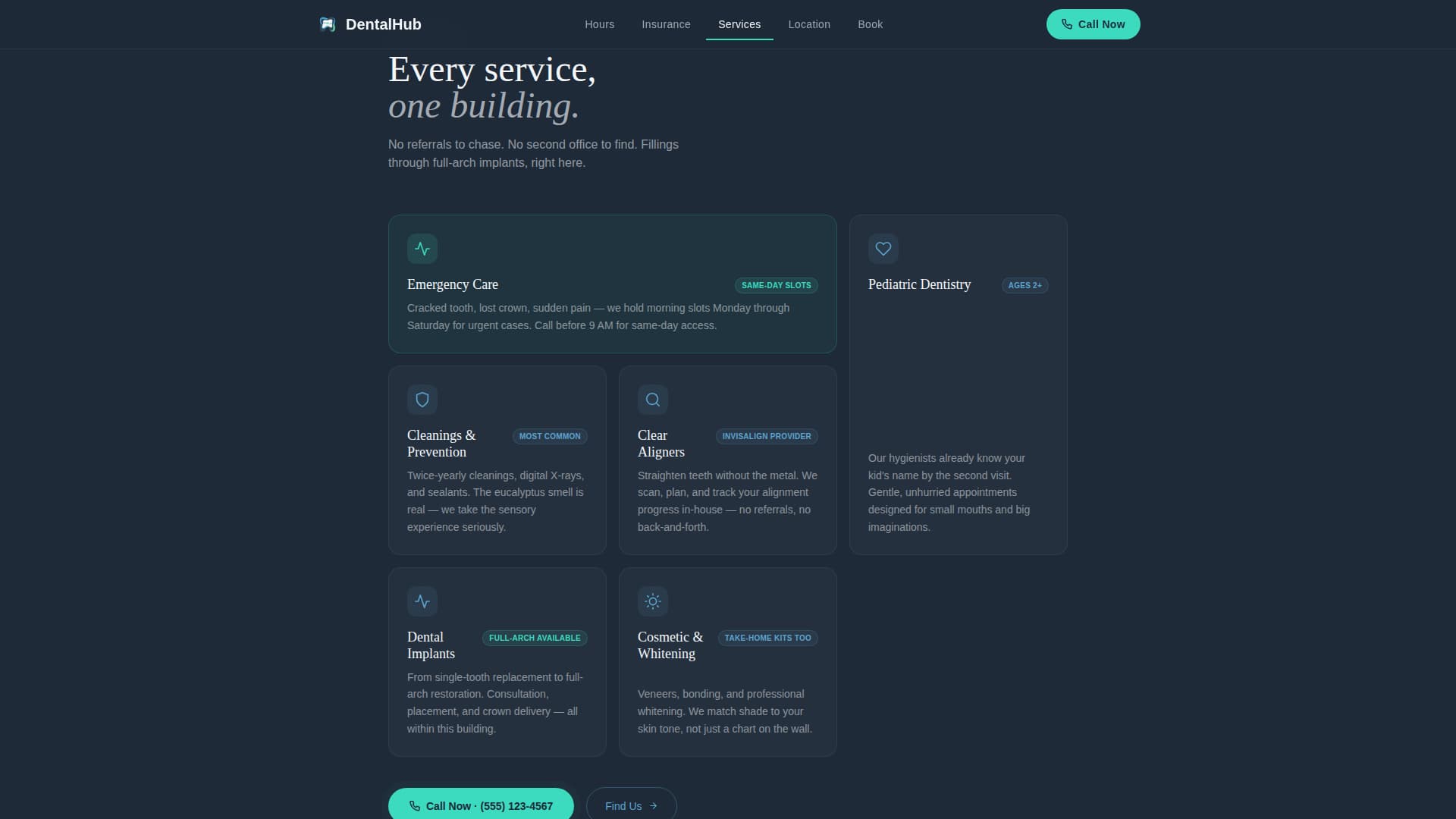 Family Dental Practice Multi-Service Website Template