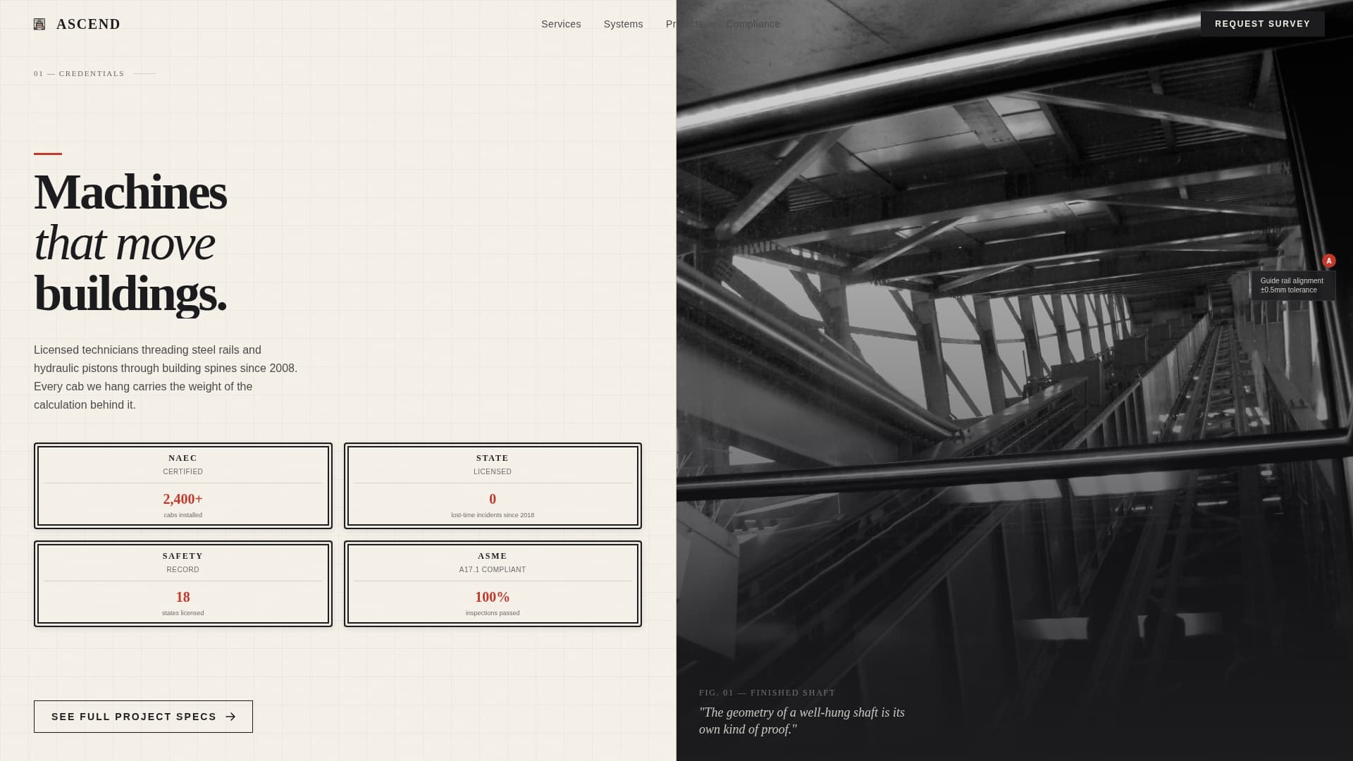 Elevator Installer Business Portfolio Website Template
