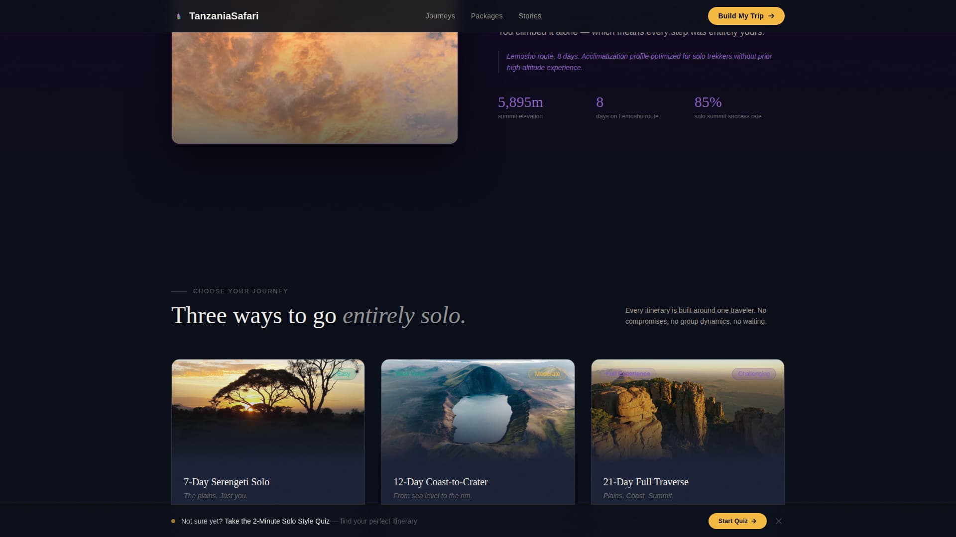 Tanzania Travel Pricing Website Template