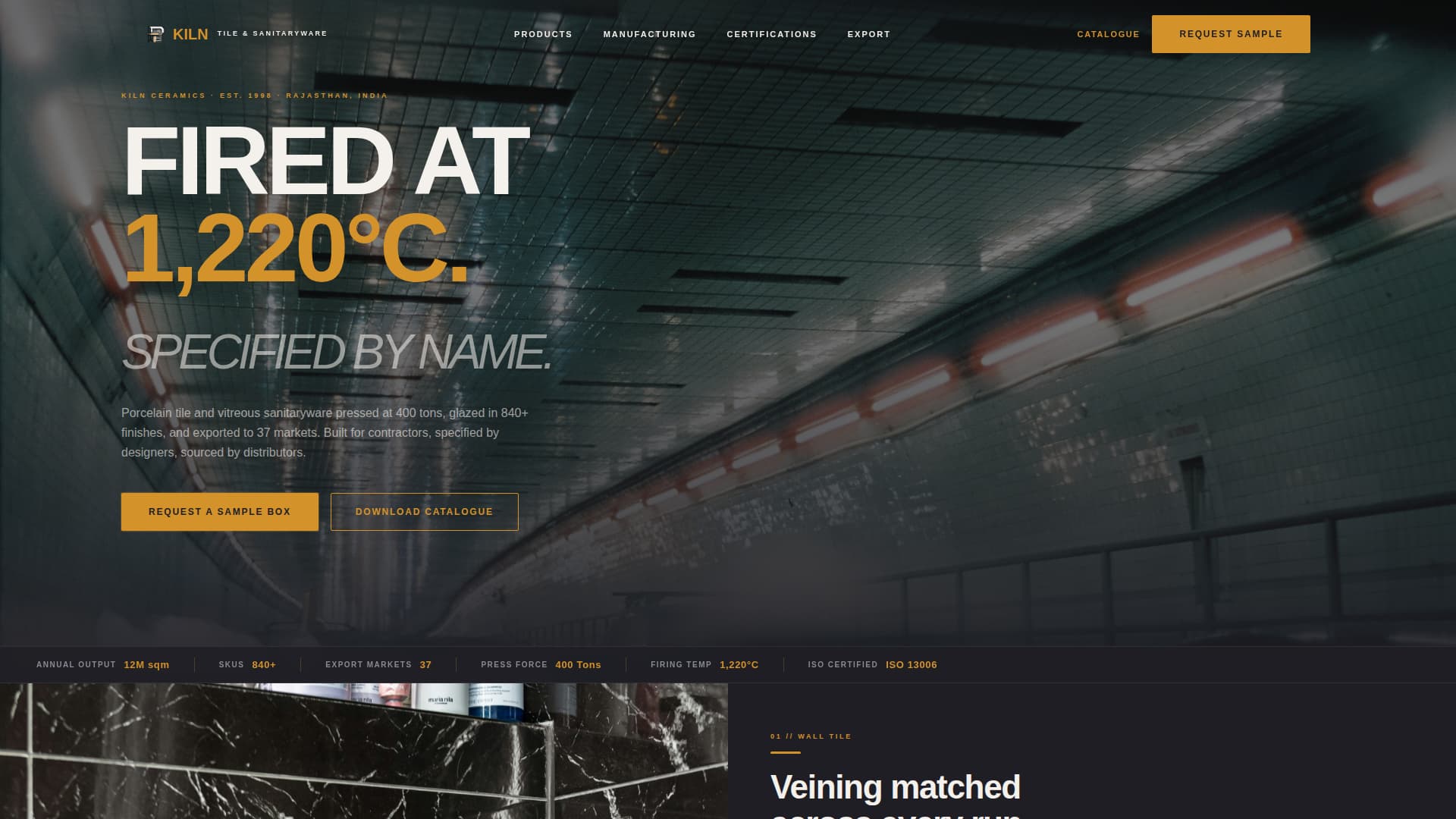 Kiln - Industrial Ceramics Landing Page Template