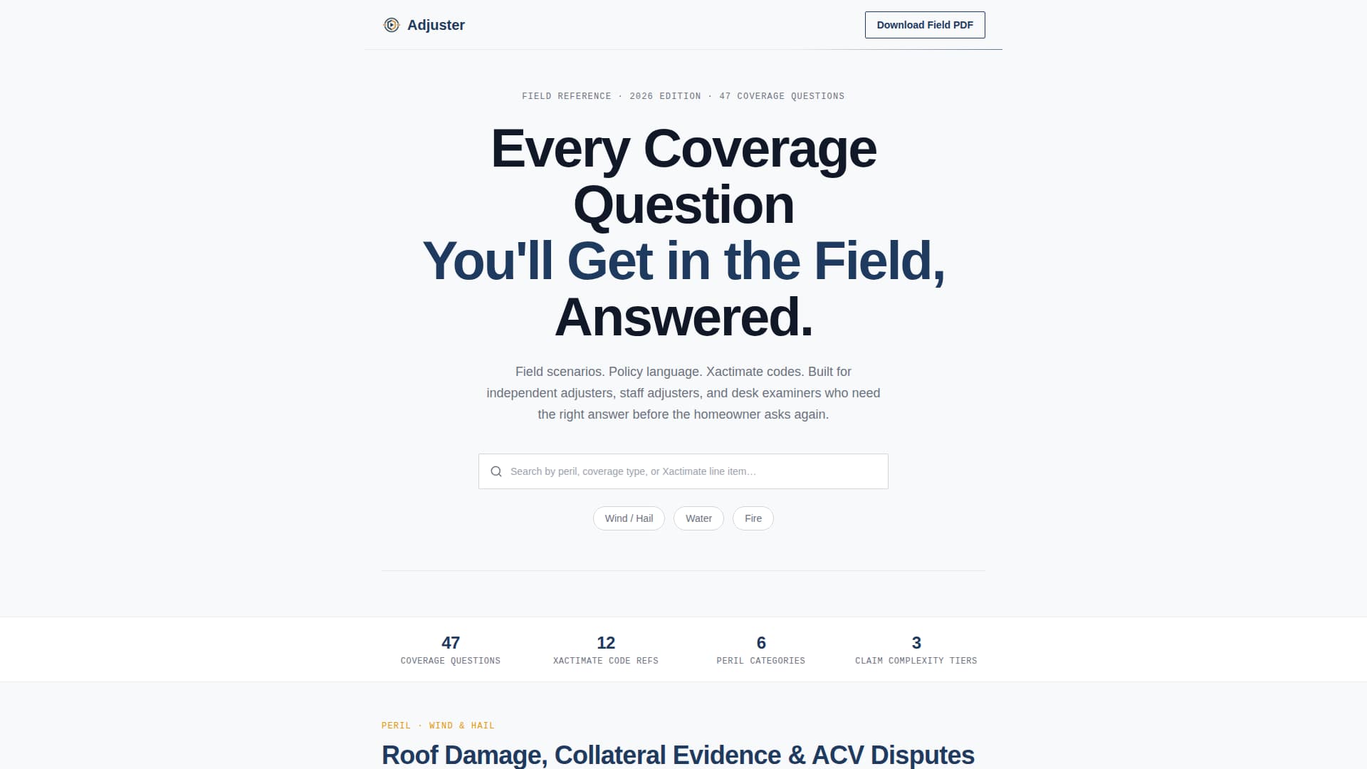 Insurance Adjuster FAQ Website Template