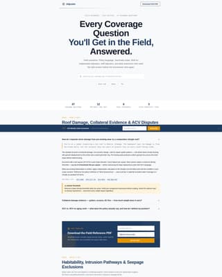 Insurance Adjuster FAQ Website Template
