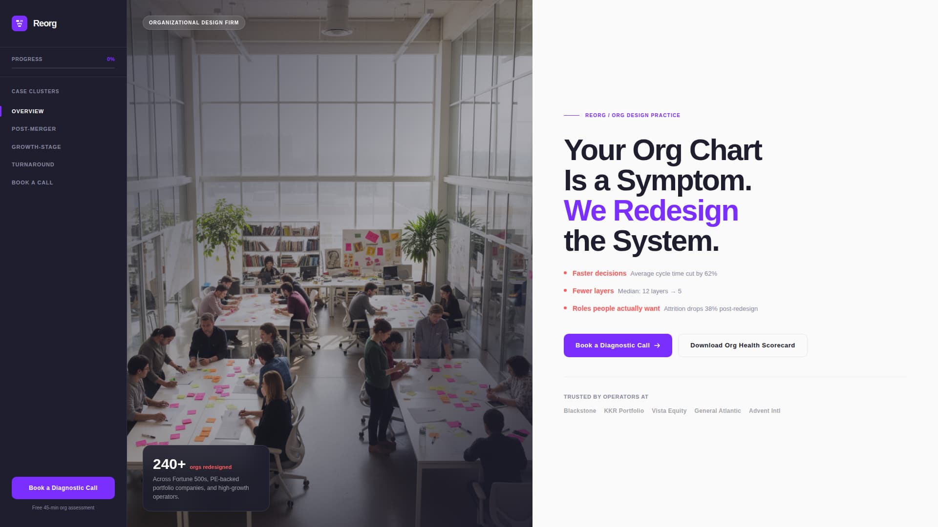 Reorg - Precision Organizationaldesign Landing Page Template