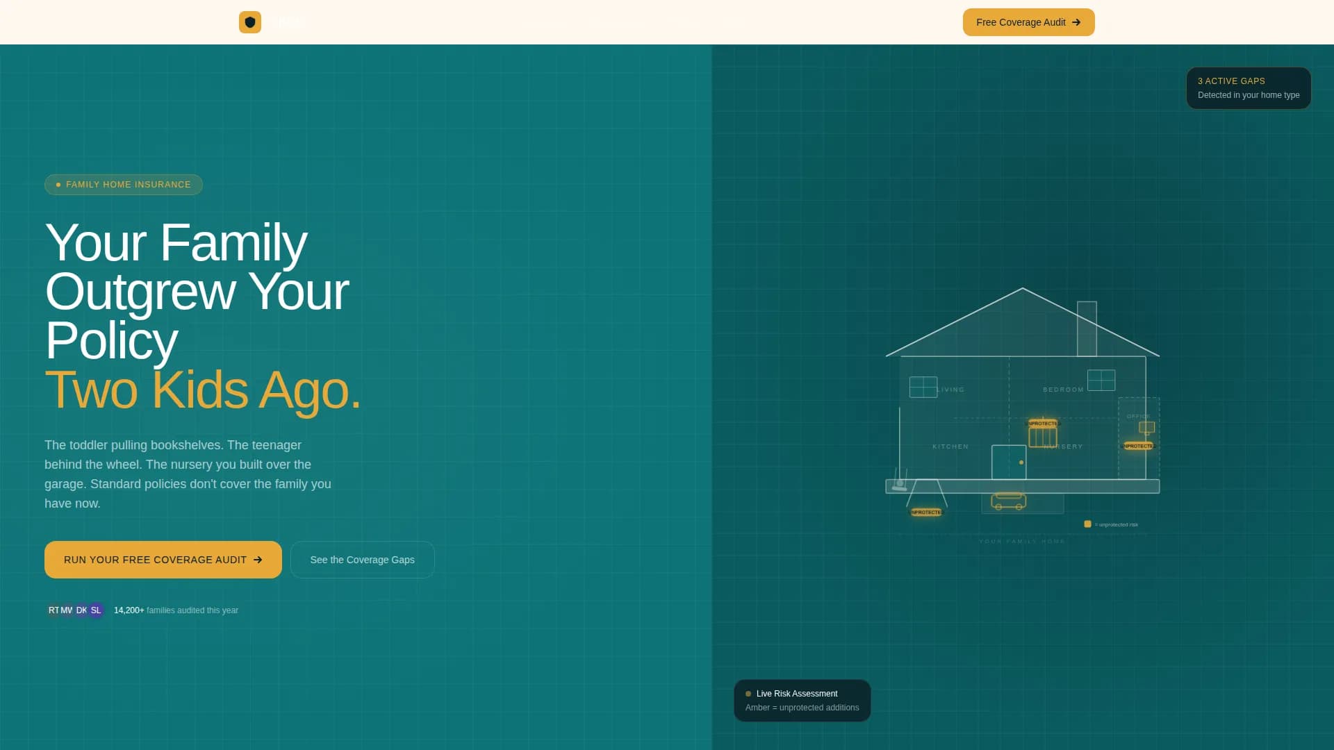 Shield — Trusted Growing Family Home Insurance Landing Page Template