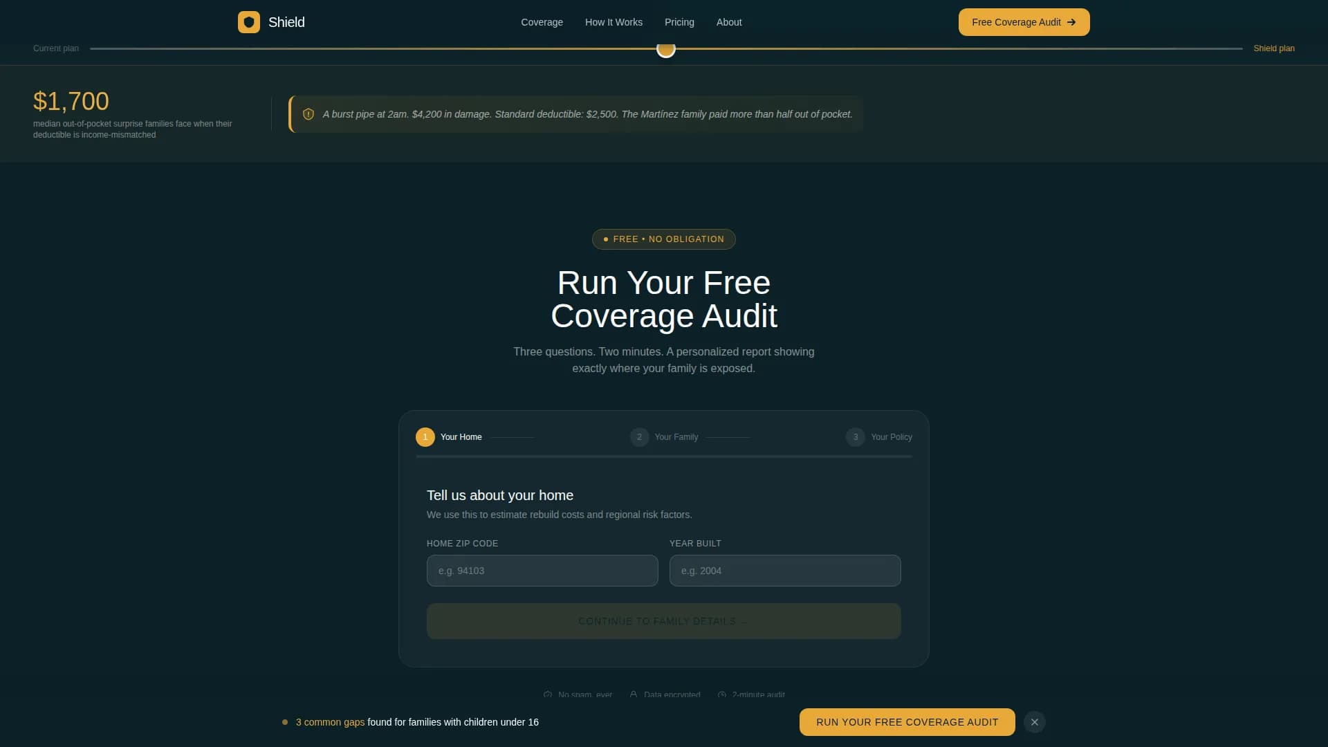 Shield — Trusted Growing Family Home Insurance Landing Page Template