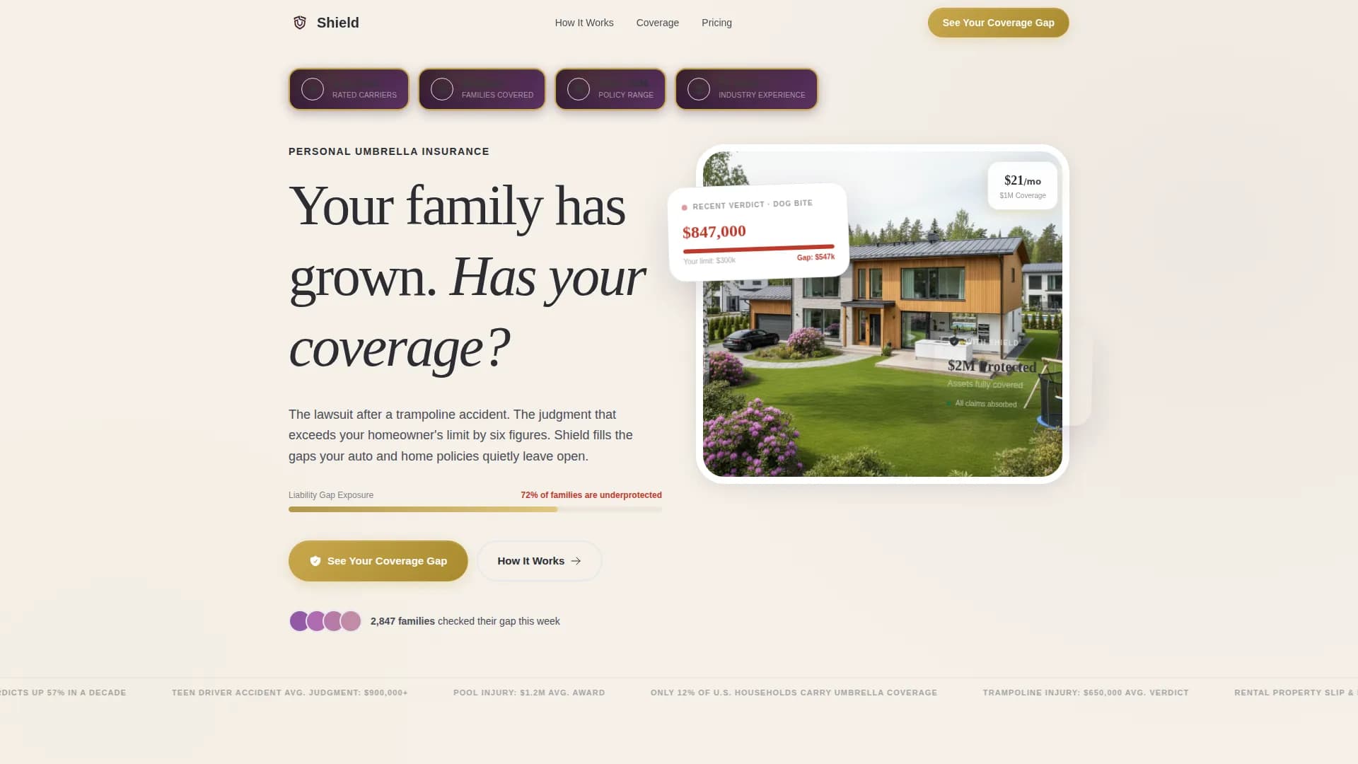 Shield - Trusted Coverage Gap Landing Page Template