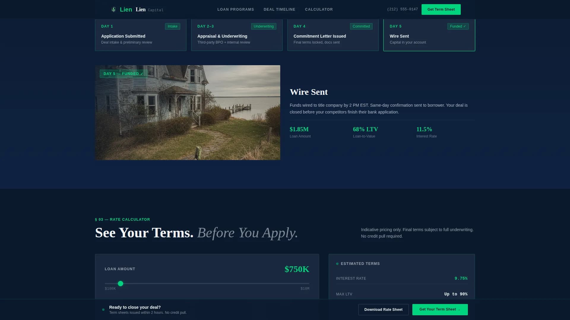 Real Estate Finance Cost Calculator Website Template