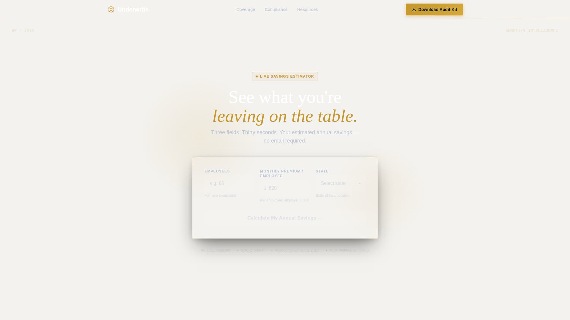 Underwrite - Executive Healthinsurance Landing Page Template