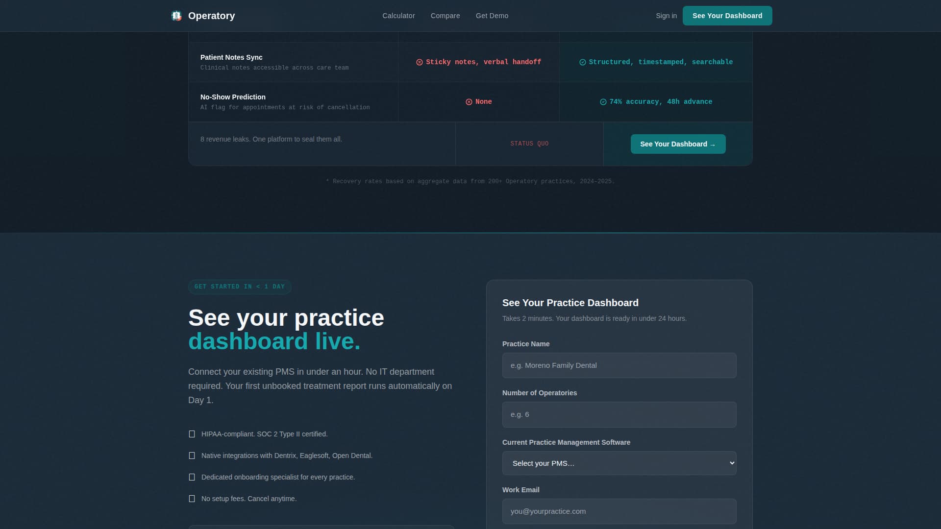 Dental Software & SaaS Cost Calculator Website Template