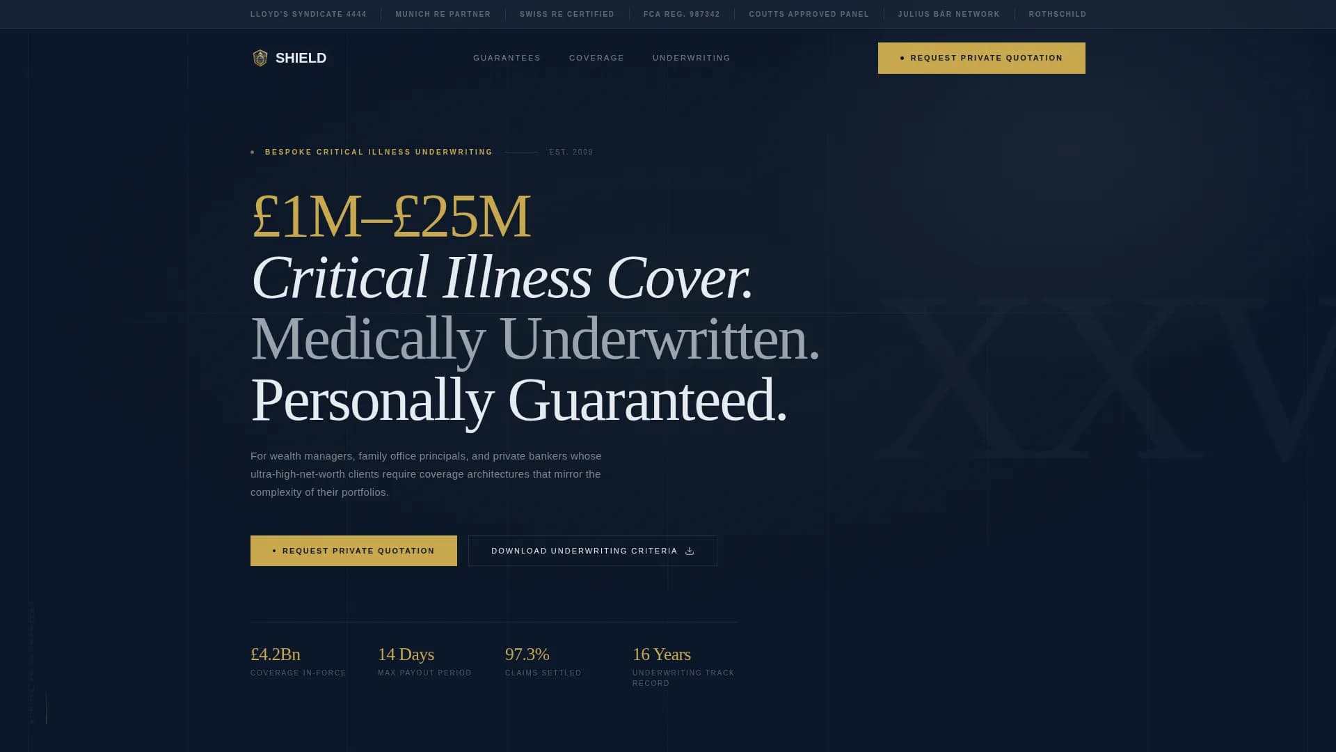 High Net Worth Individual Insurance Specialist Professional Website Template