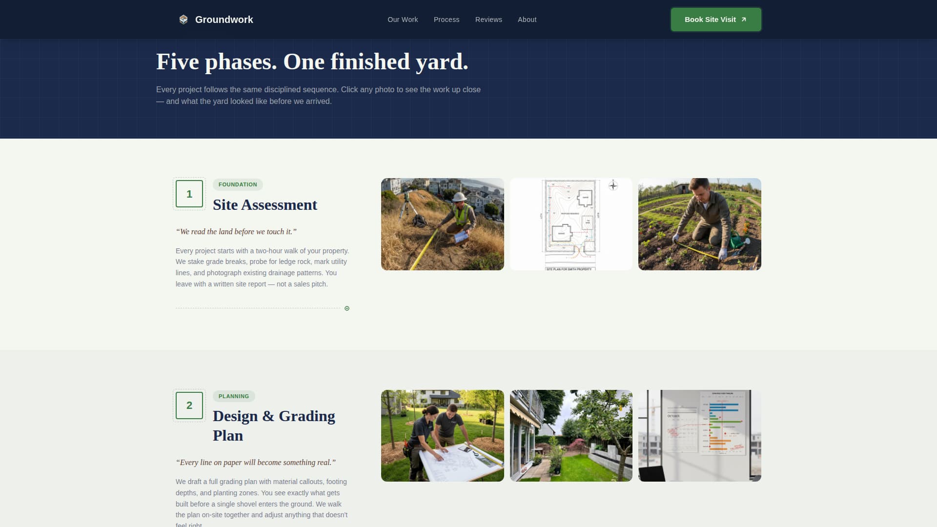 Garden & Yard Renovation Booking Website Template