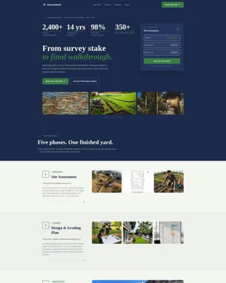 Garden & Yard Renovation Booking Website Template