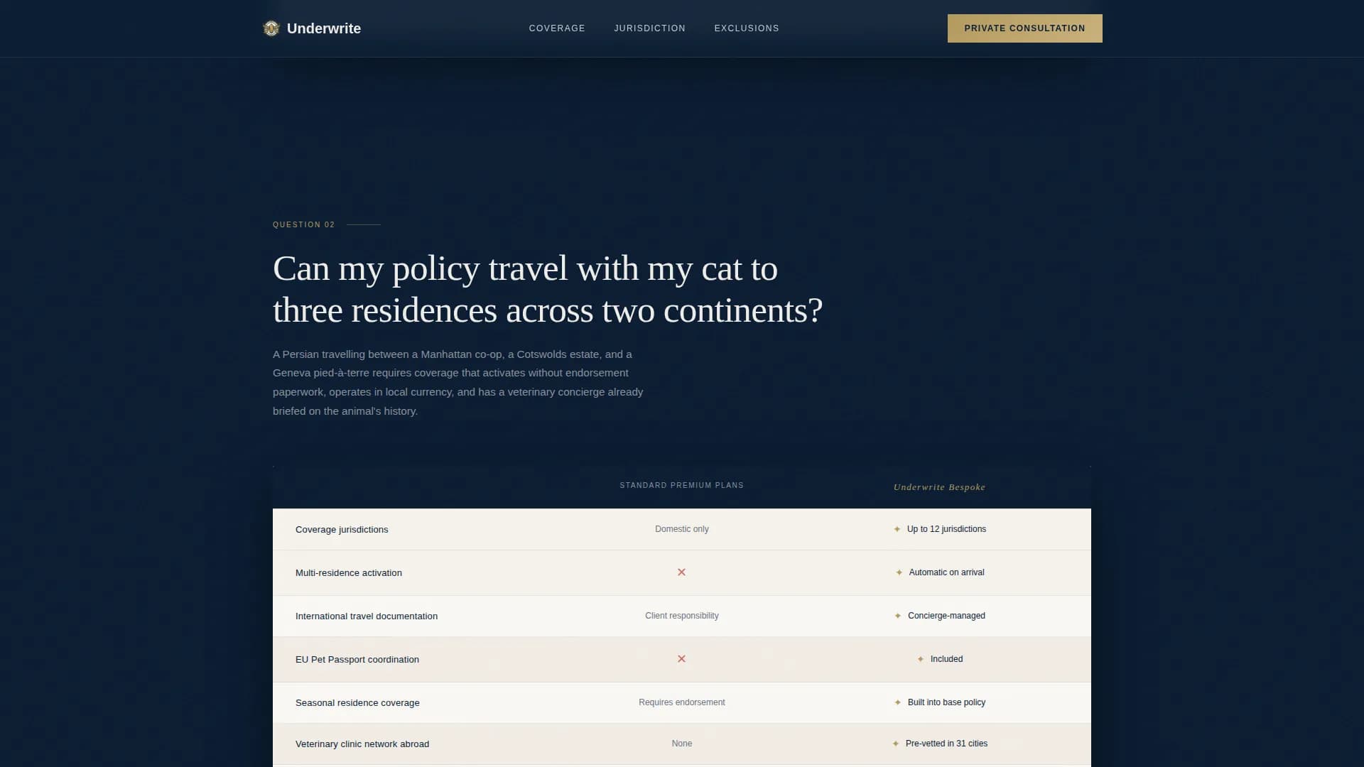 High Net Worth Individual Insurance Pricing Website Template