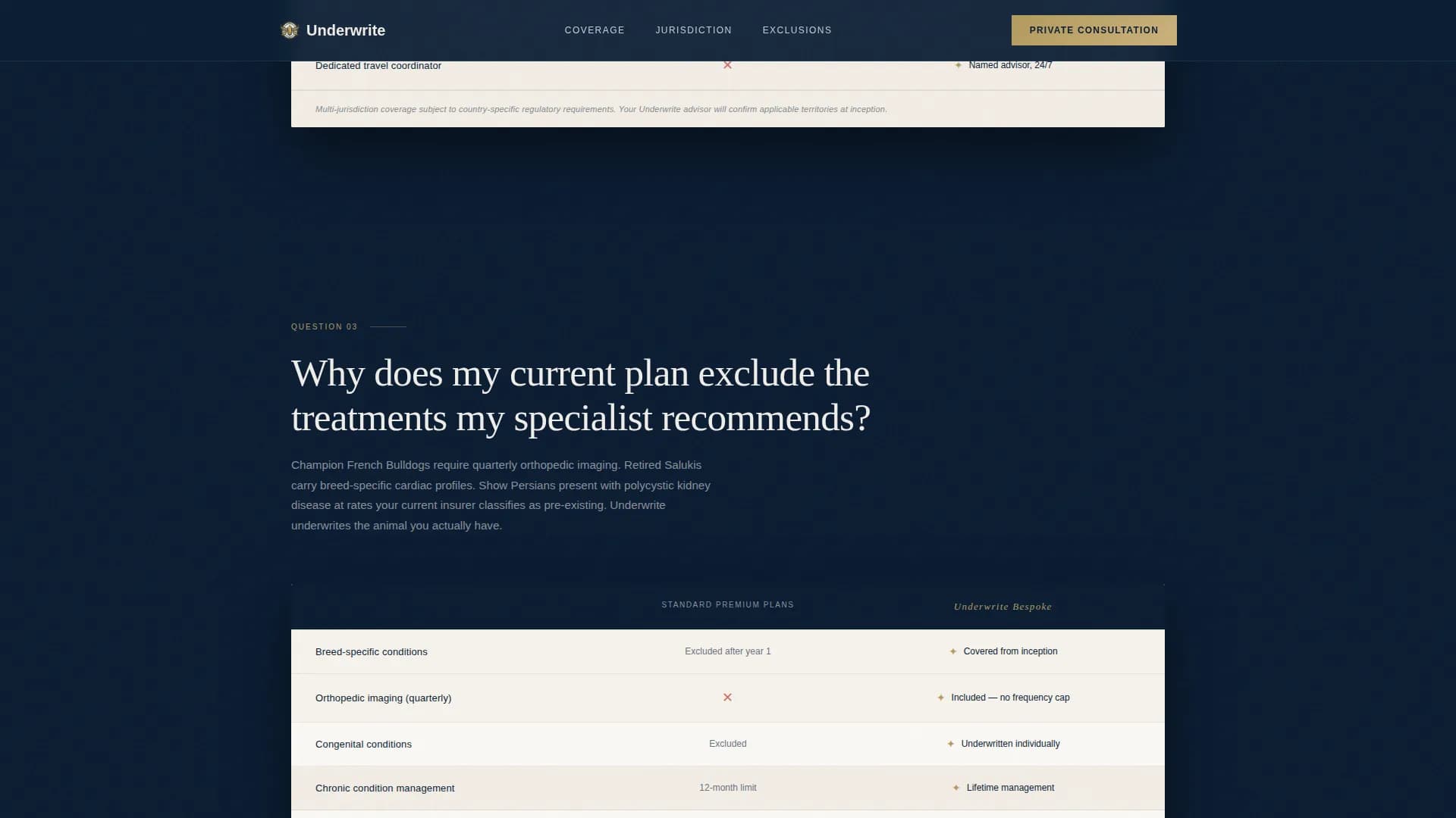 High Net Worth Individual Insurance Pricing Website Template