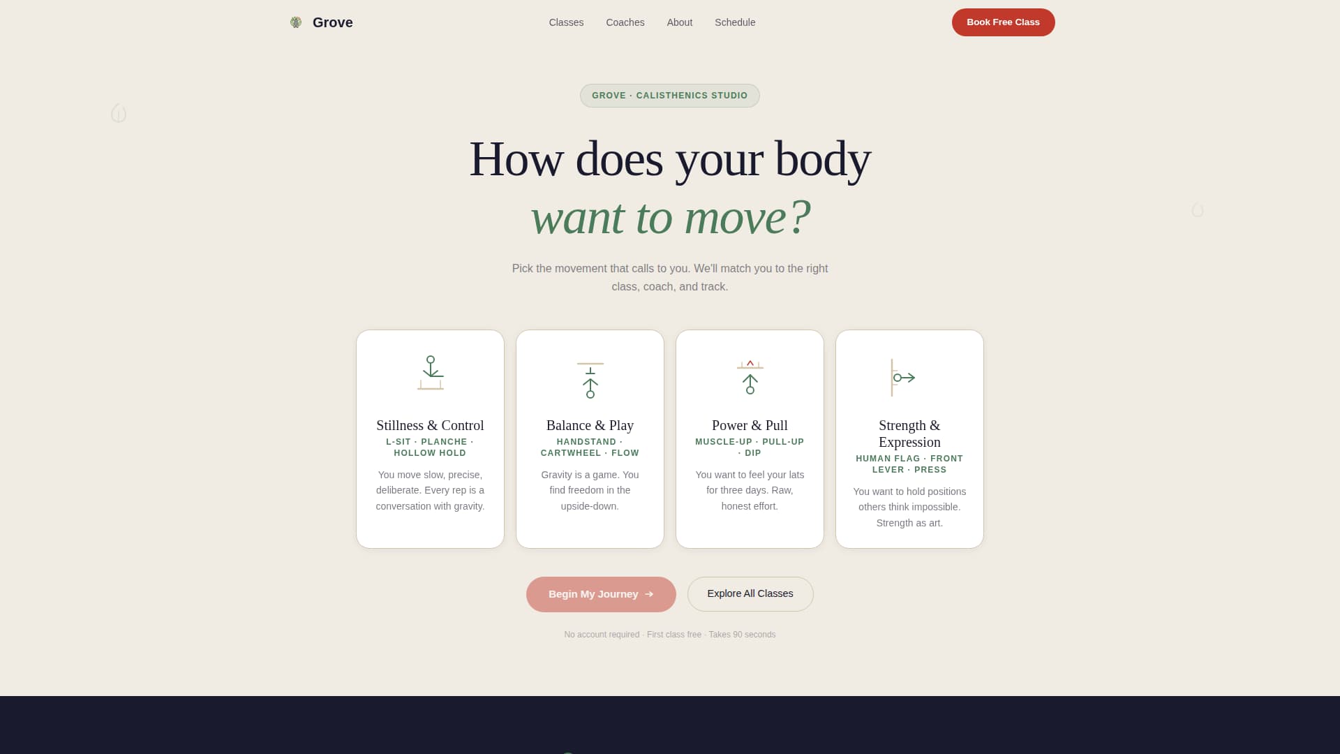 Calisthenics Fitness Booking Website Template