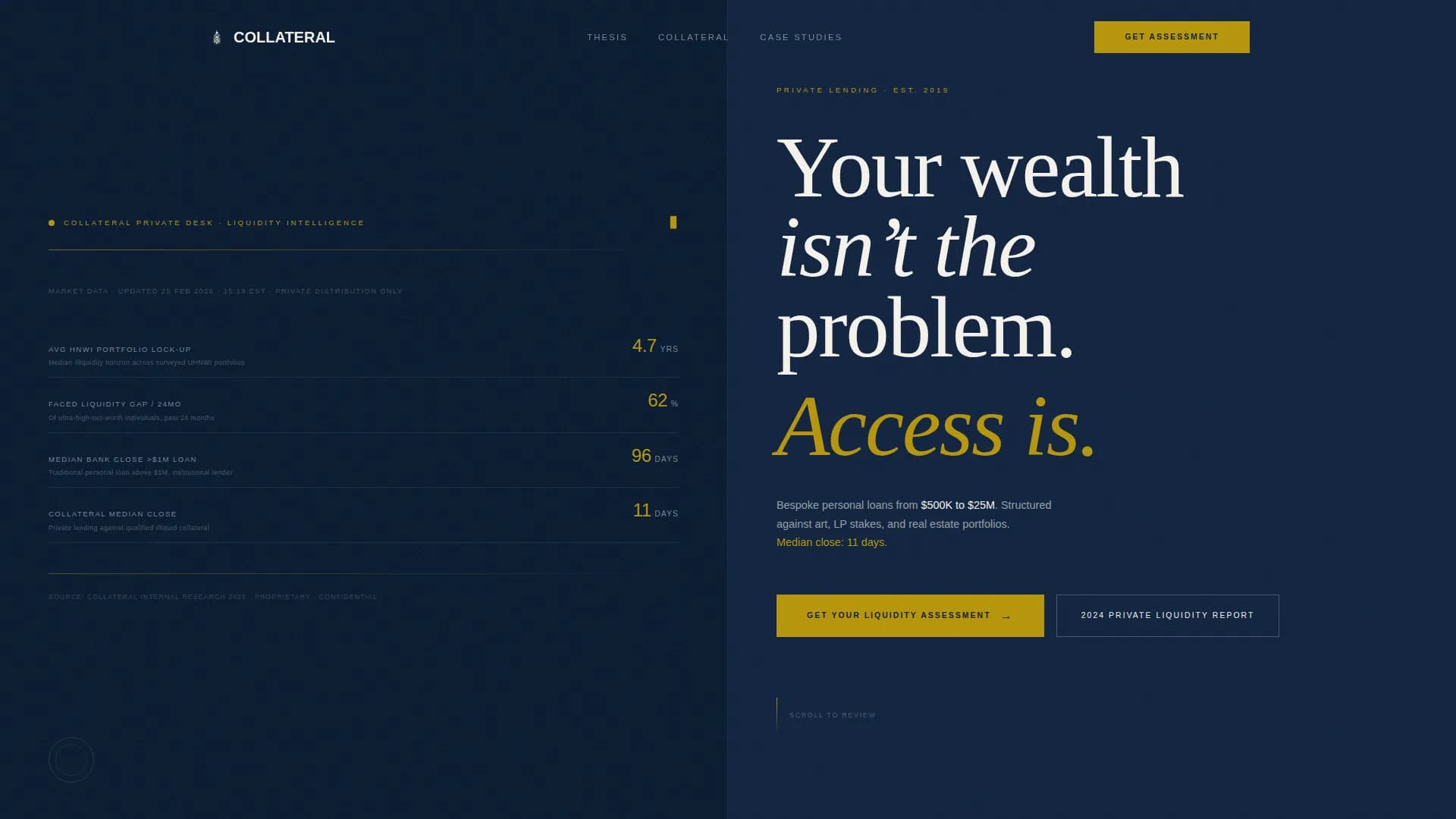 Collateral - Bespoke Private Lending Landing Page Template