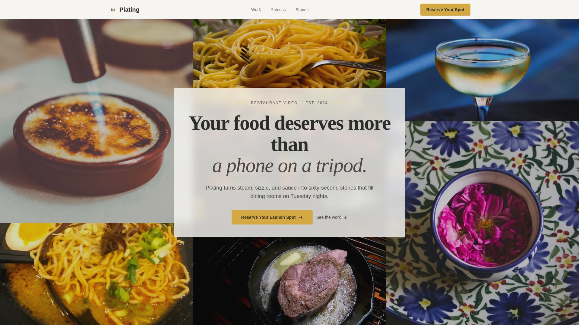 Restaurant Marketing & Agency Pre-Launch Website Template
