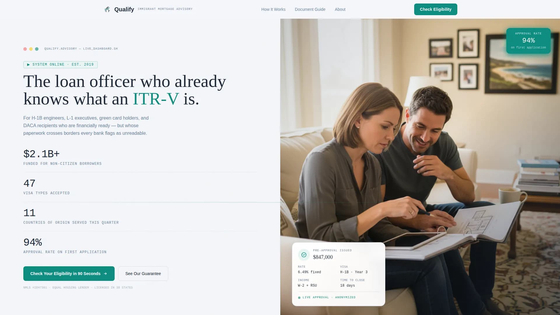 Advise — Immigrant Mortgage Expert Landing Page Template