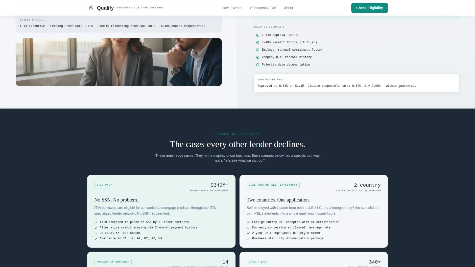 Advise — Immigrant Mortgage Expert Landing Page Template