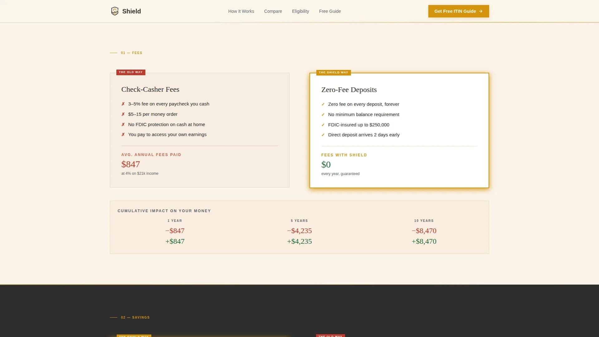 Shield - Trusted ITIN Immigrant Savings Account Landing Page Template