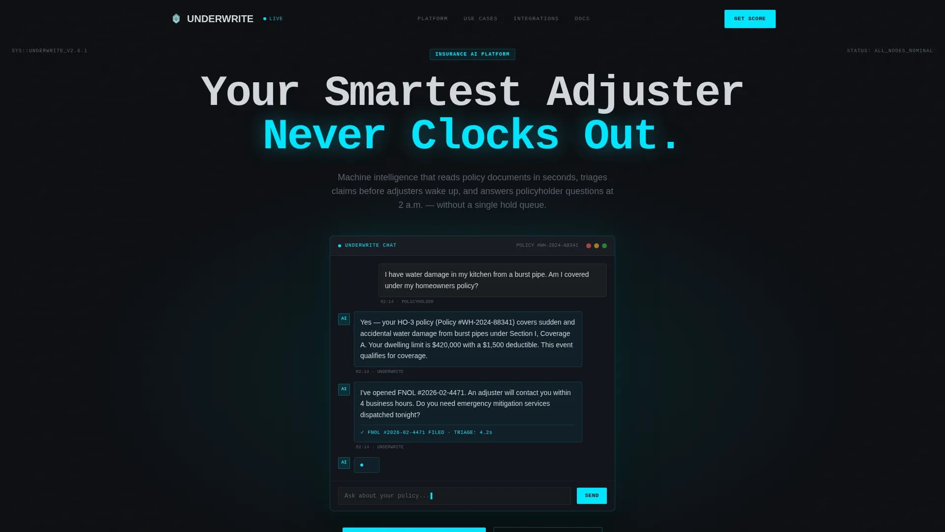 Automate — AI Claims Processor Landing Page Template