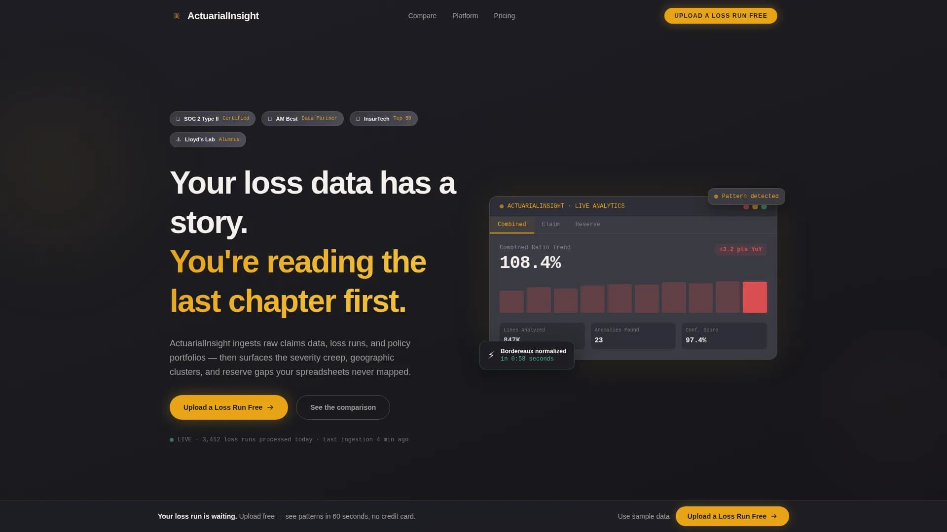 Analyze — Insurance Analytics Dashboard Landing Page Template