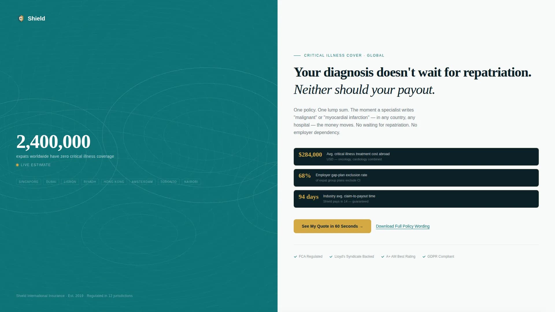 Protect — Critical Illness Policy Landing Page Template