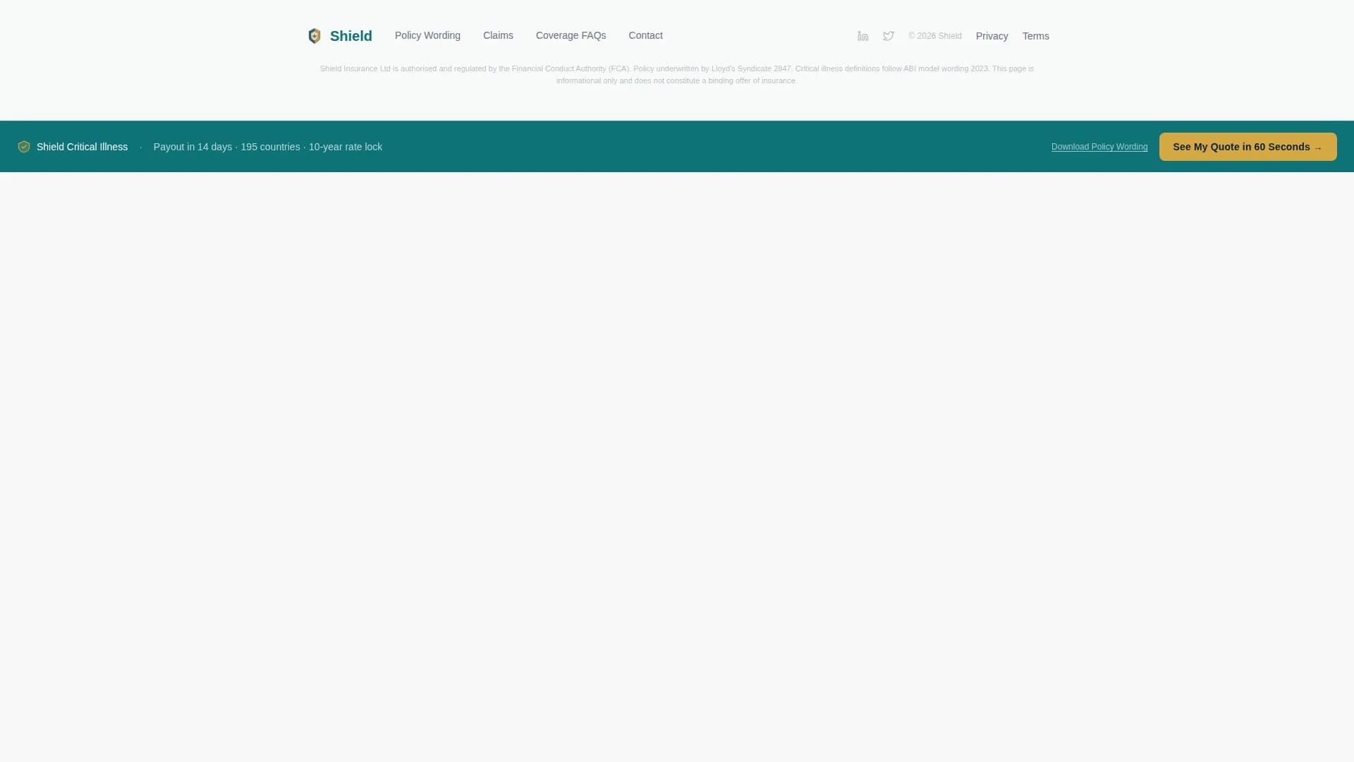 Protect — Critical Illness Policy Landing Page Template