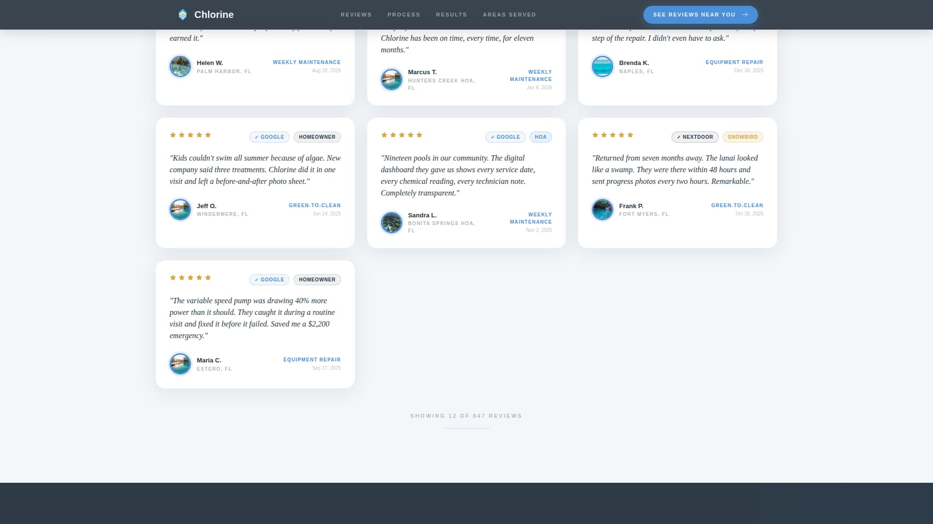 Pool Technician Reviews Website Template