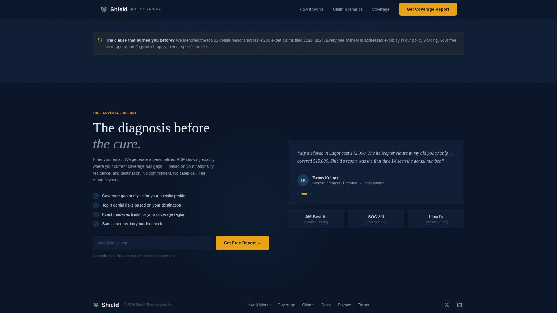 Shield - Trusted Expatinsurance Landing Page Template