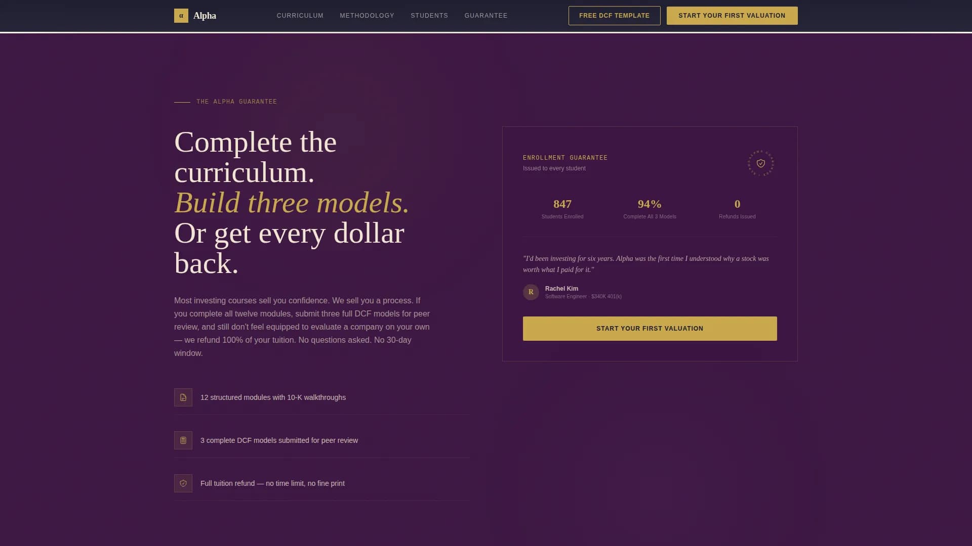 Alpha - Institutional Investing Education Landing Page Template