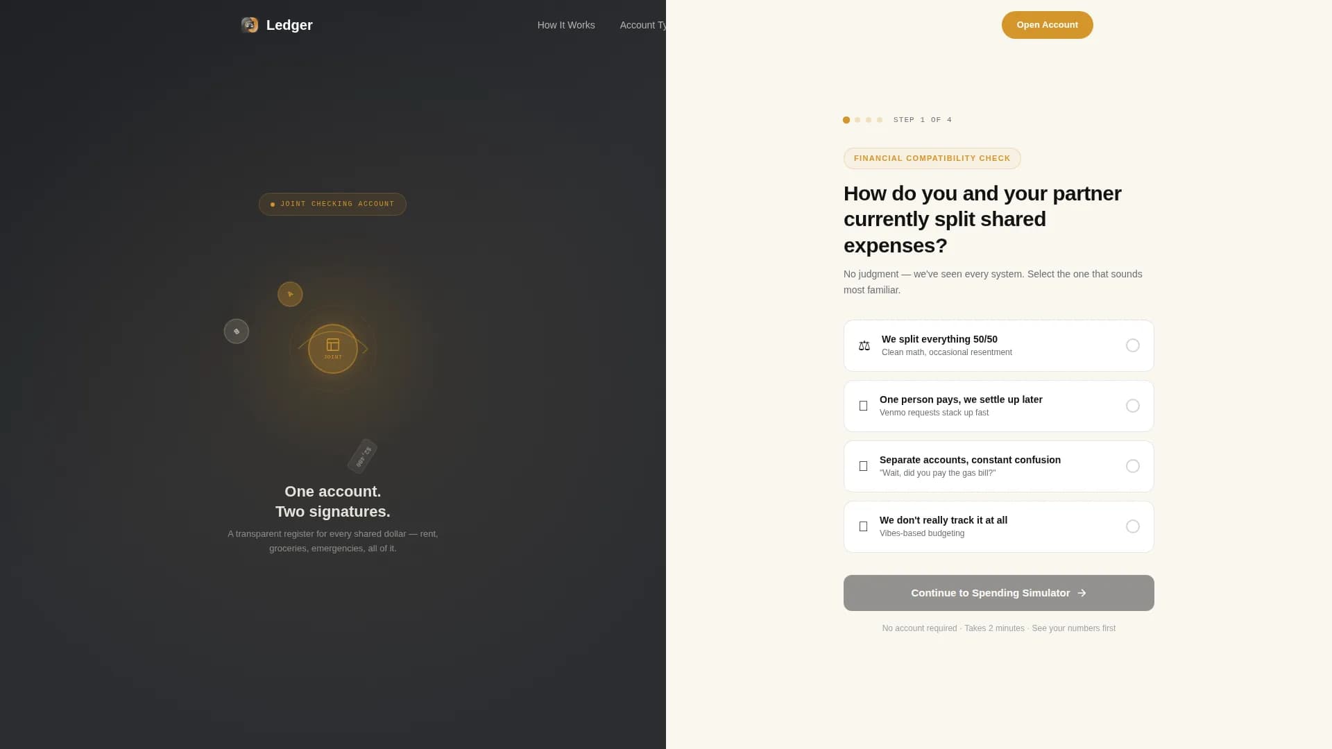 Coordinate — Joint Account Platform Landing Page Template