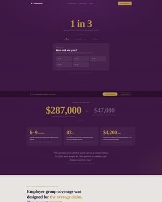 Underwrite - Authoritative Criticalillness Landing Page Template