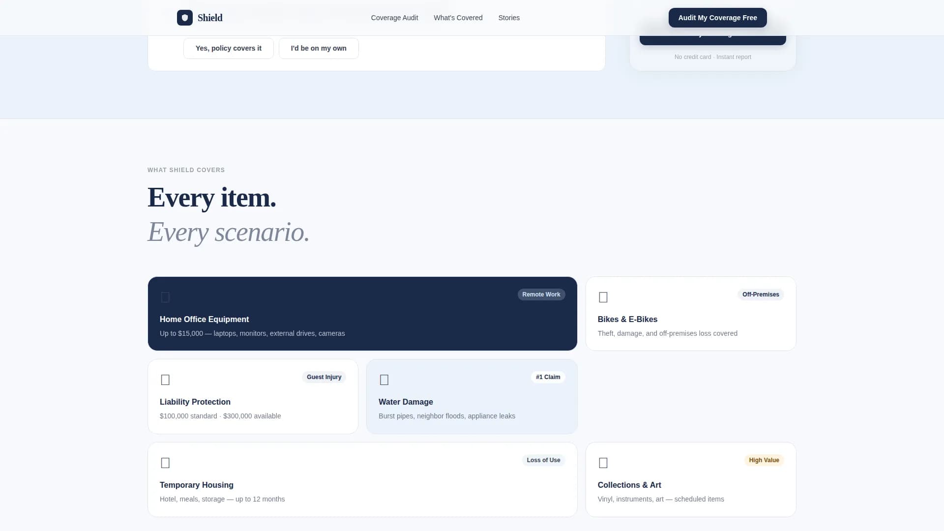 Shield - Trusted Coverage Audit Landing Page Template