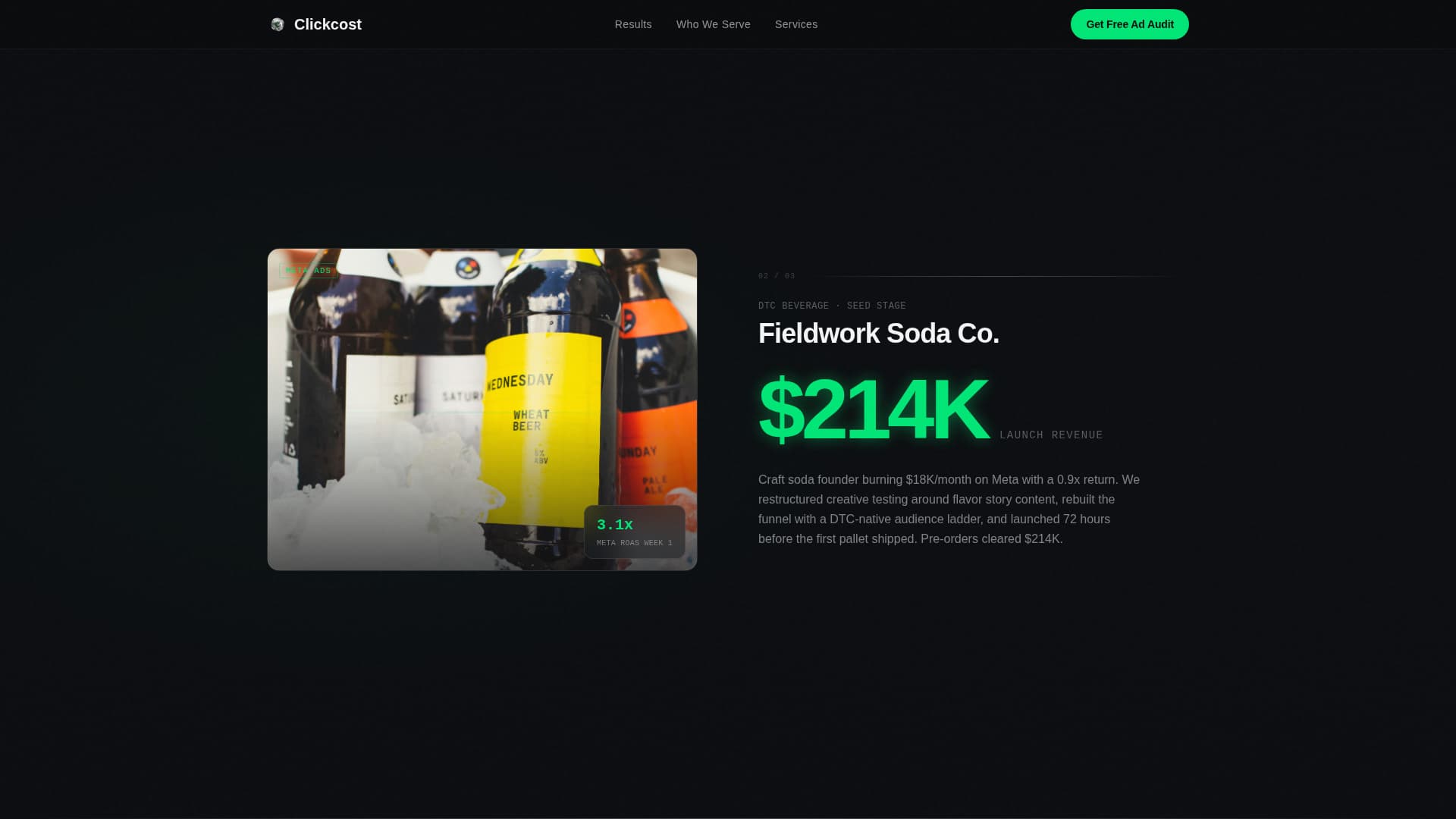 Food & Beverage Marketing & Agency Professional Website Template