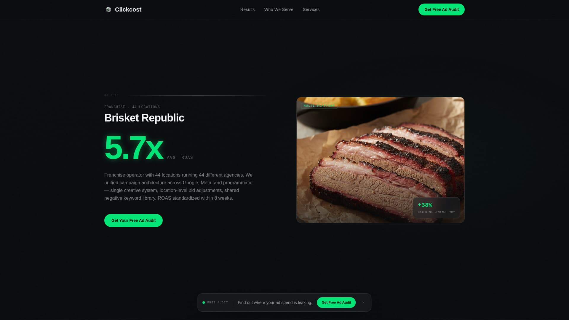 Food & Beverage Marketing & Agency Professional Website Template