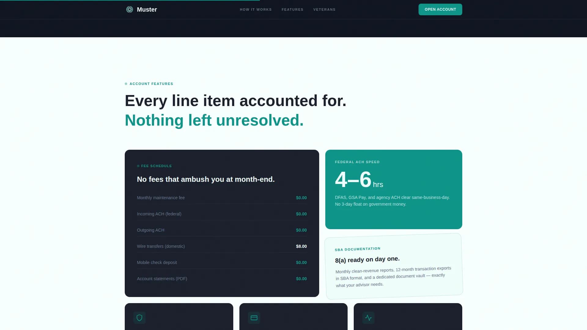 Establish — Veteran Business Checking Landing Page Template