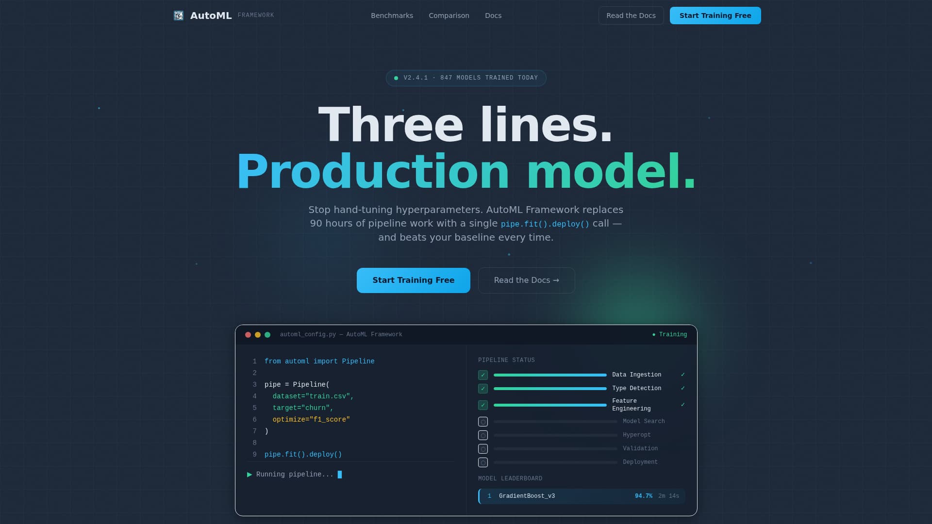 AutoML - Powerful Framework Landing Page Template